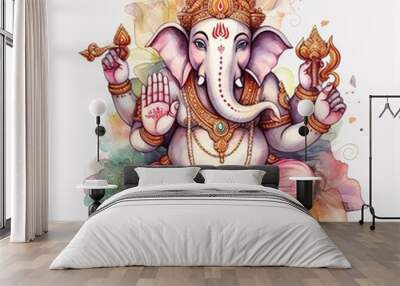 Happy Ganesh Chaturthi, lord ganesha, ganpati, Generative ai. Wall mural