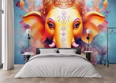 Happy Ganesh Chaturthi, lord ganesha, ganpati, Generative ai. Wall mural