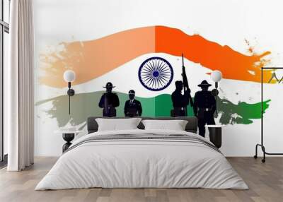 Indian airforce day with indian flag theam and indian solders, Generative ai. Wall mural