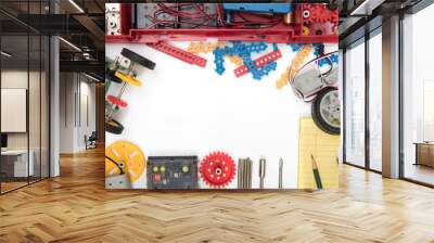 STEM or DIY science Kit set white background. Wall mural