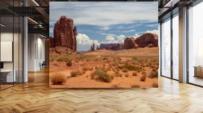 Monument Valley, Colorado Plateau region,  Arizona – Utah, United States, Navajo Indian Reservation Territory, National park Wall mural