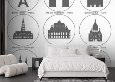 landmarks of france Wall mural