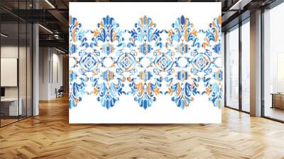 Abstract Geometric Ethnic Pattern design for background, carpet, wallpaper, clothes, wrapping, fabric, embroidery style vector illustration. Wall mural