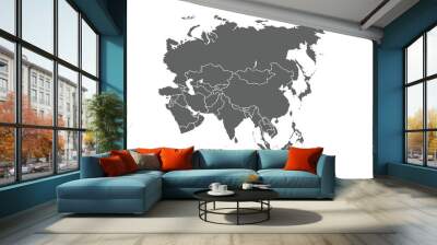 asia map isolated on white background. for website layouts, background, education, precise, customizable, Travel worldwide, map silhouette backdrop, earth geography, political, reports. Wall mural