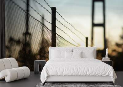 barbed wire fence Wall mural