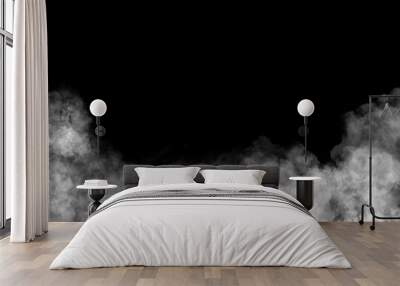 fog or smoke isolated on black background Wall mural