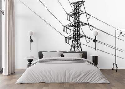 power line tower illustration  Wall mural