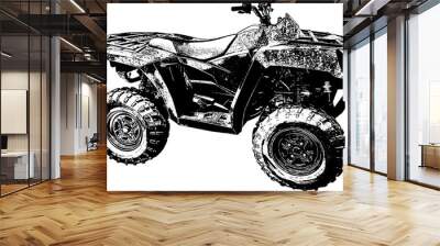 Quad ATV off road vehicle sketch illustration  Wall mural