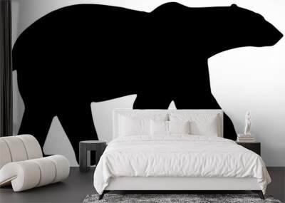 Silhouette of Polar Bear walking, isolated  Wall mural