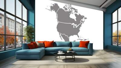 Map of North America, isolated on white background. Vector EPS10 Wall mural