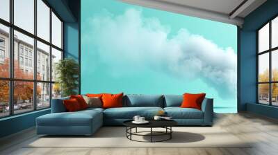 Abstract blue and white smoke cloud background Wall mural