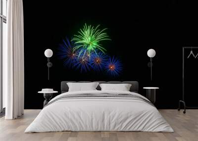 Beautiful firework display for celebration happy new year Wall mural