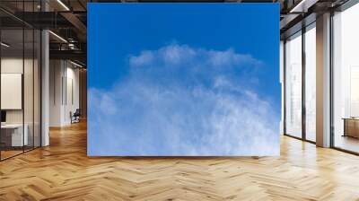 Blue sky with clouds on a clear day and good weather in the morning, fluffy and soft white clouds Wall mural