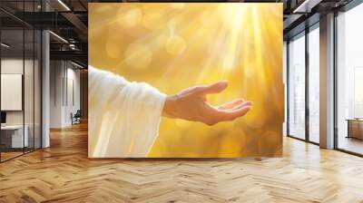 Jesus Christ reaching out with hand Wall mural