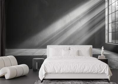 Realistic minimalist light and shadow on white wall for product presentation Wall mural