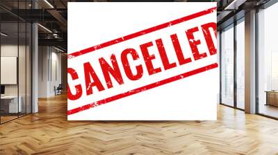 stamp red cancelled Wall mural