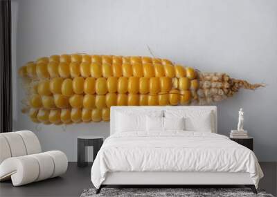 Fresh, yellow and tasty  corn with white background  Wall mural