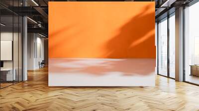 Abstract orange studio background for product presentation, copy space Wall mural