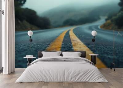 Empty road with blurry background Wall mural