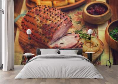 Glazed Holiday Ham Wall mural