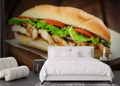 Grilled chicken sandwich Wall mural