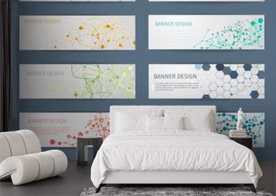 abstract geometric dna vector banners Wall mural