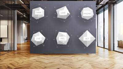 Abstract low polygonal modern labels Wall mural