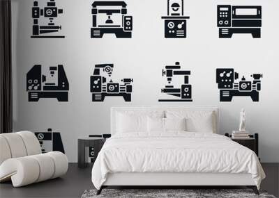 Vector machine tool icons set Wall mural