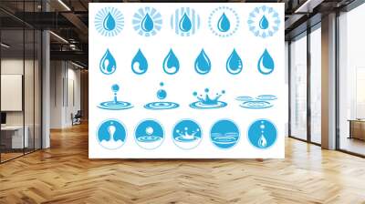 Water vector icons Wall mural