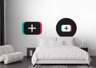 Add Story Button Icon Vector of Trendy Social Media App Wall mural