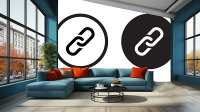 Chain, link icon vector isolated on circle background Wall mural