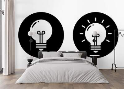 Light bulb, lamp icon in generic design Wall mural