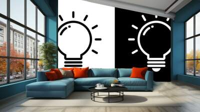 Light bulb line icon vector in trendy style. Idea, creativity sign symbol Wall mural