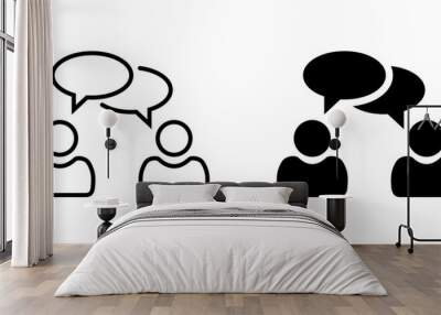 People talking icon vector. Conversation, discussion symbol concept Wall mural