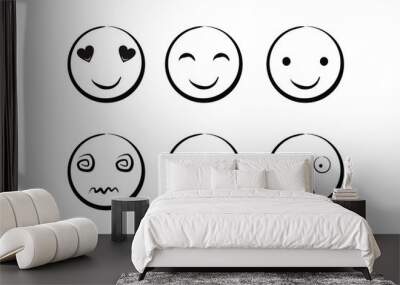 Emoticons collection essential human emotions EPS 10 Wall mural