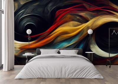 abstract, swirling, pattern, texture, liquid, fluid, paint, banner Wall mural