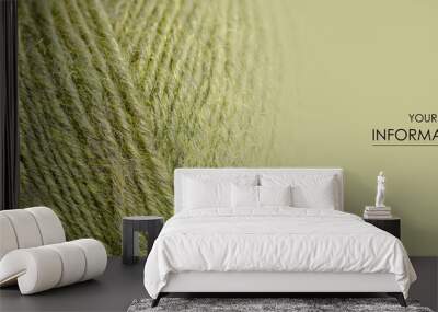 Green wool thread macro texture material pattern blur background Wall mural