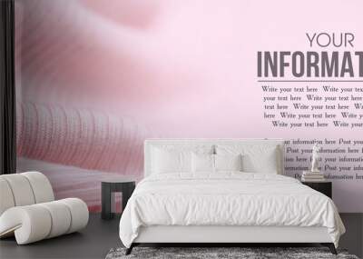 Pink material fabric textile texture clothing blur background, space for text Wall mural