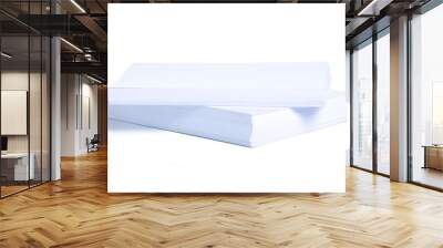 Stack Photo paper on white background isolation Wall mural