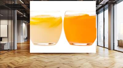 Two glass of lemonade orange lemon Wall mural