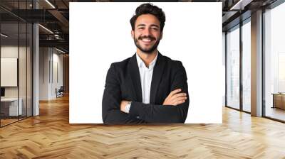 a man in a suit standing with his arms crossed Wall mural