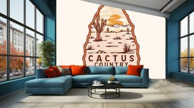 Arizona illustration cactus badge desert design t shirt vintage Wall mural