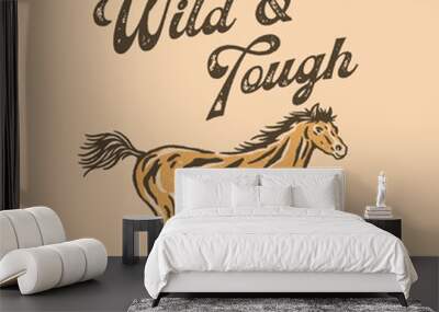 horse illustration animal graphic wild design t shirt vintage Wall mural