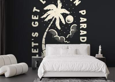 palm illustration tropical graphic beach design surf vintage t shirt Wall mural