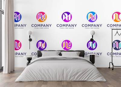 Set of letter n logo design Wall mural