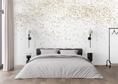 Gold stars fram . gold splatter frames glitter. Gold glitter on transparent background Wall mural