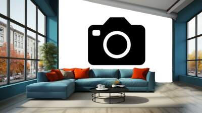 illustration photo camera icon on isolate Wall mural