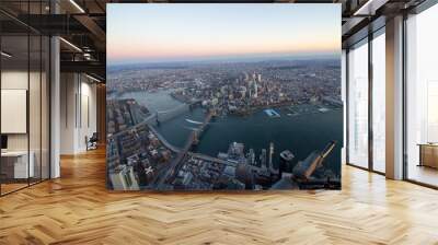 Aerial view of Manhattan and Brooklyn Bridge Wall mural