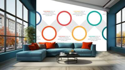 6 steps of circle process infographic Wall mural