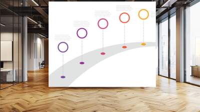 Timeline diagram infographic with road journey concept Wall mural